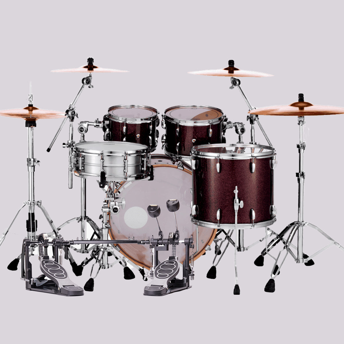 Vaisoeny Doppelpedal für Bassdrum, Doppelkette (V-SC-YQ09)