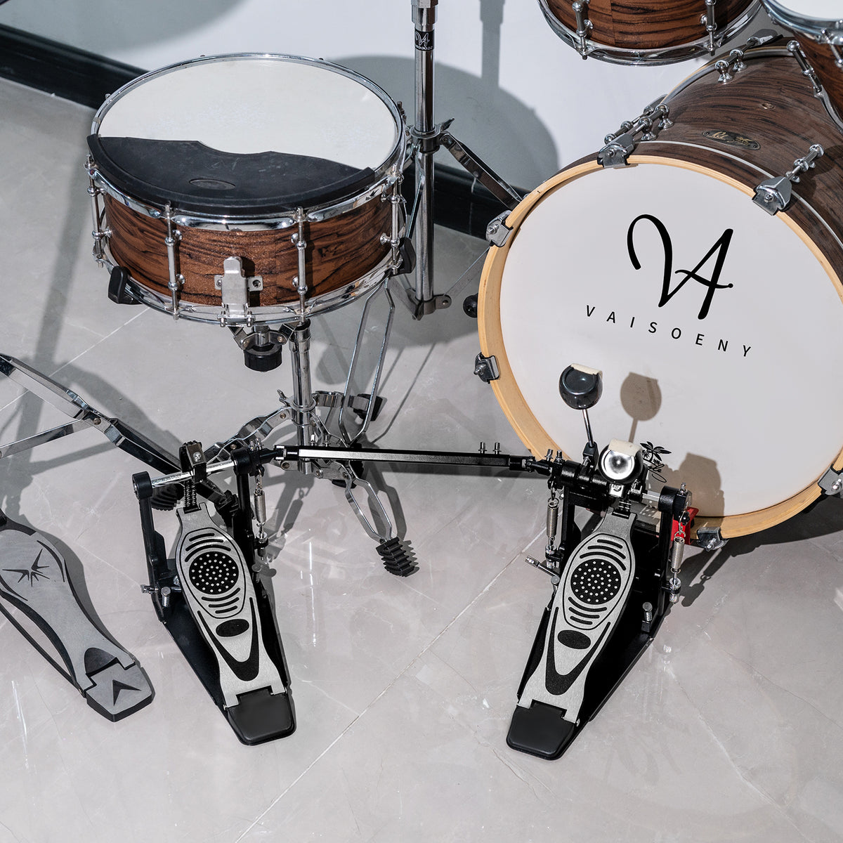 Vaisoeny Doppelpedal für Bassdrum, Doppelkette (V-SC-VZ14)