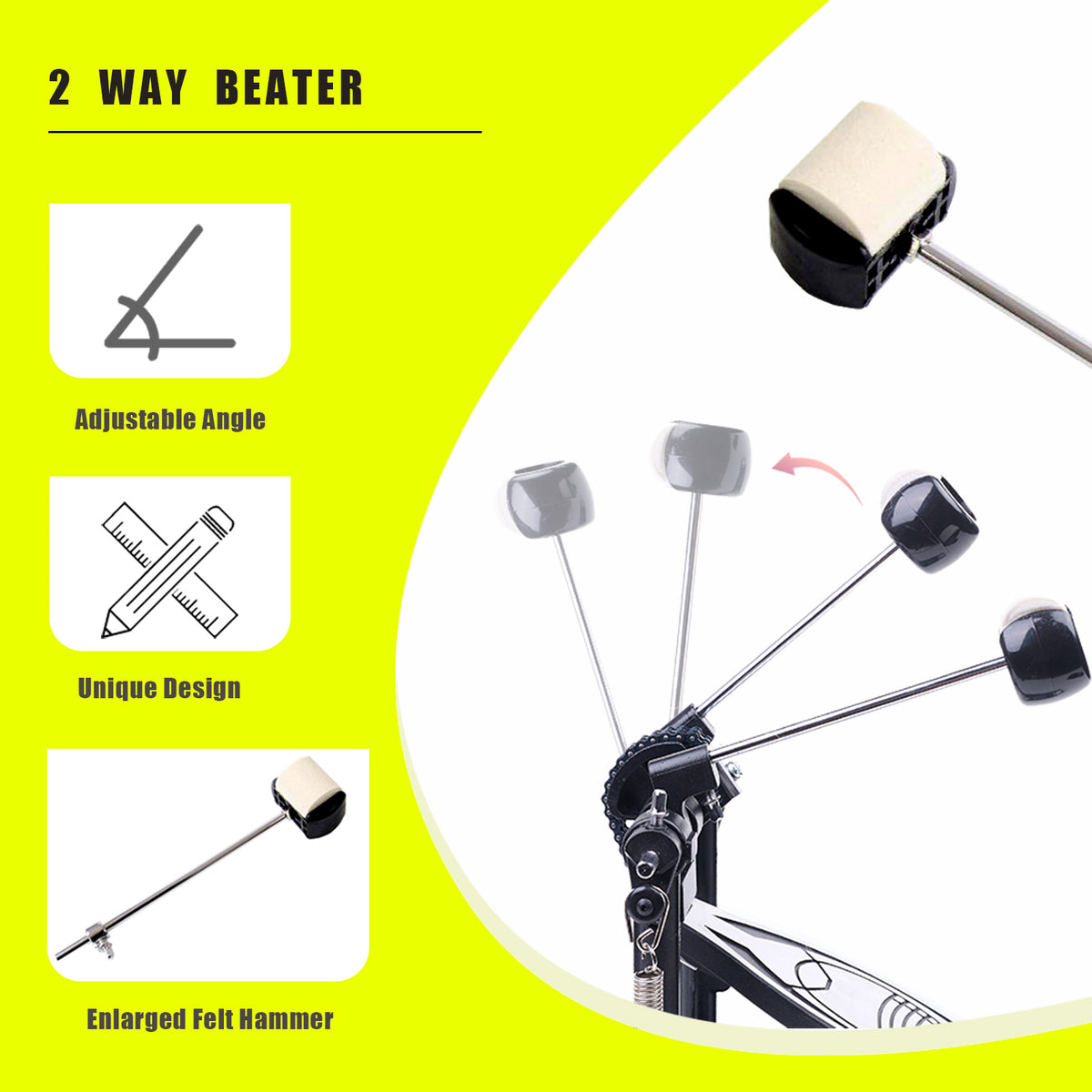 Vaisoeny Doppelpedal für Bassdrum, Doppelkette (V-SC-JKC10)