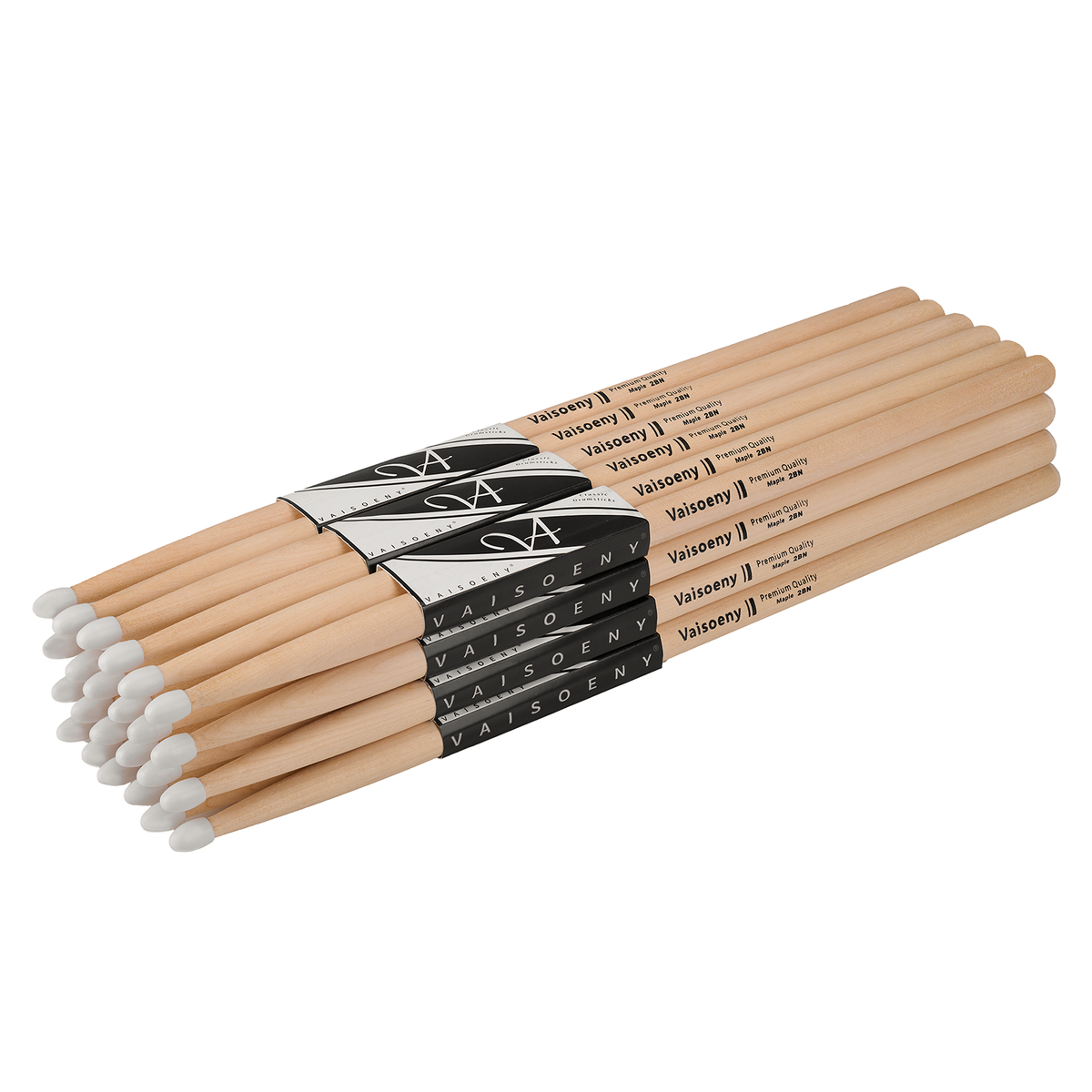 Vaisoeny Drum Sticks, 5A 7A 5B 2B Maple Wood Drumsticks with Teardrop Nylon Tip (12 Pairs)