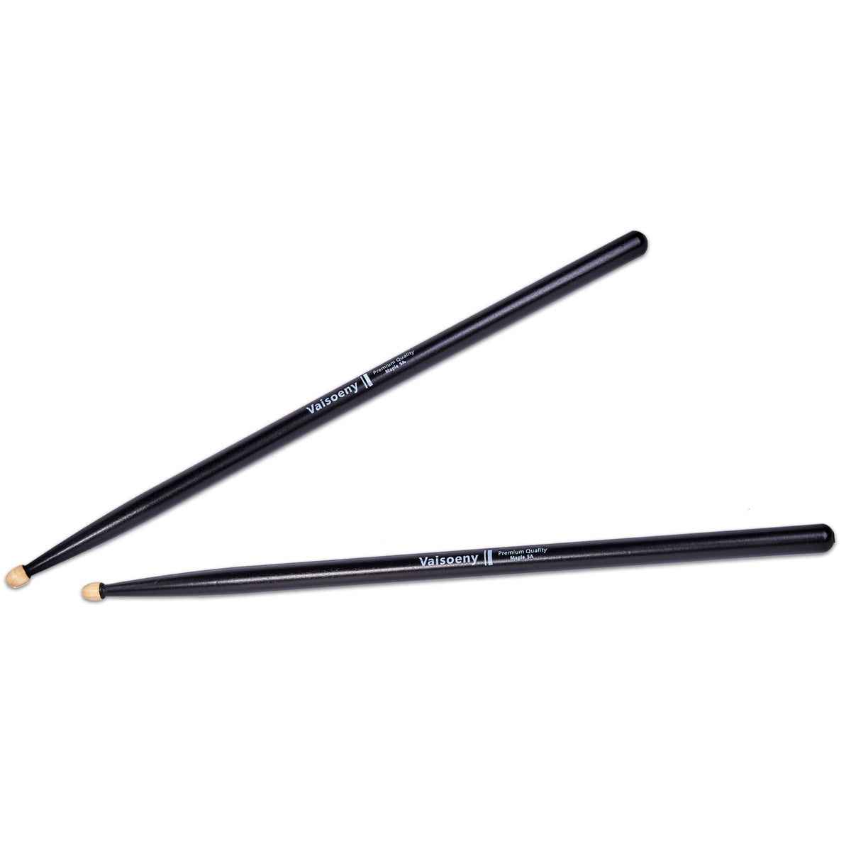 Vaisoeny Drum Sticks, 6 Pairs 5A 7A Lacquered Maple Wood Drum Sticks (Black/White)