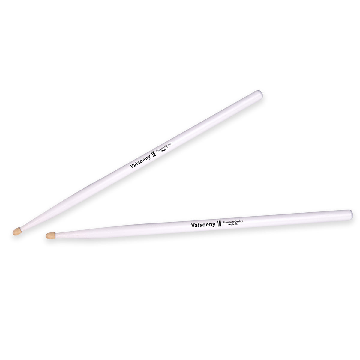 Vaisoeny Drum Sticks, 6 Pairs 5A 7A Lacquered Maple Wood Drum Sticks (Black/White)