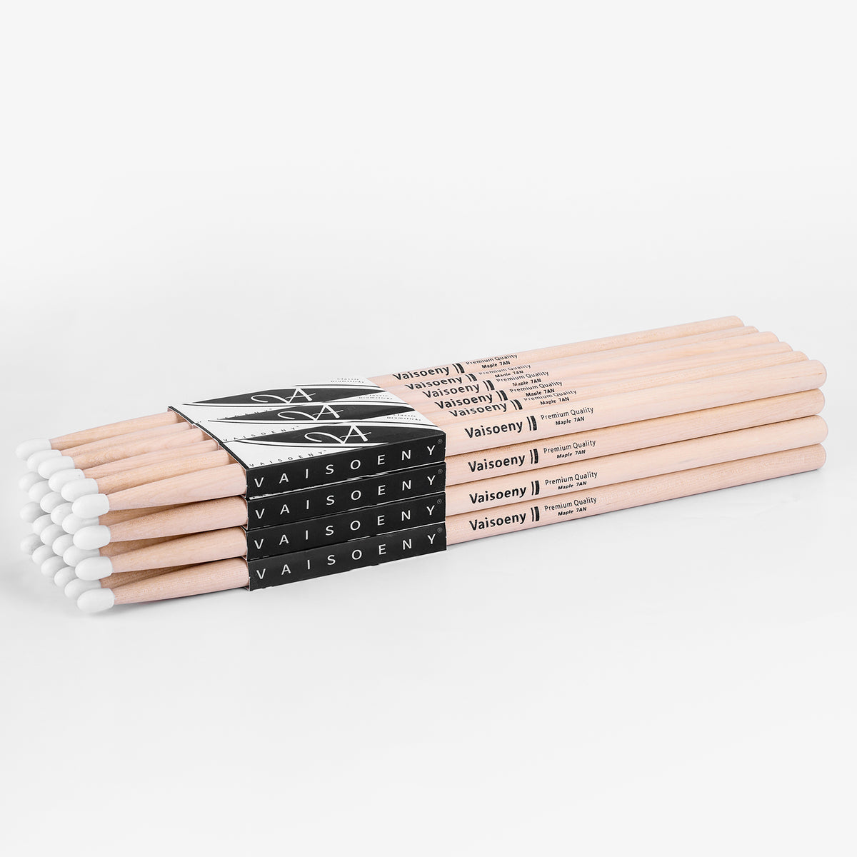 Vaisoeny Drum Sticks, 5A 7A 5B 2B Maple Wood Drumsticks with Teardrop Nylon Tip (12 Pairs)