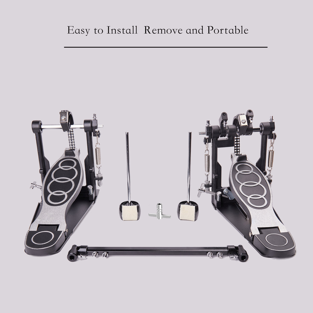 Vaisoeny Doppelpedal für Bassdrum, Doppelkette (V-SC-YQ09)