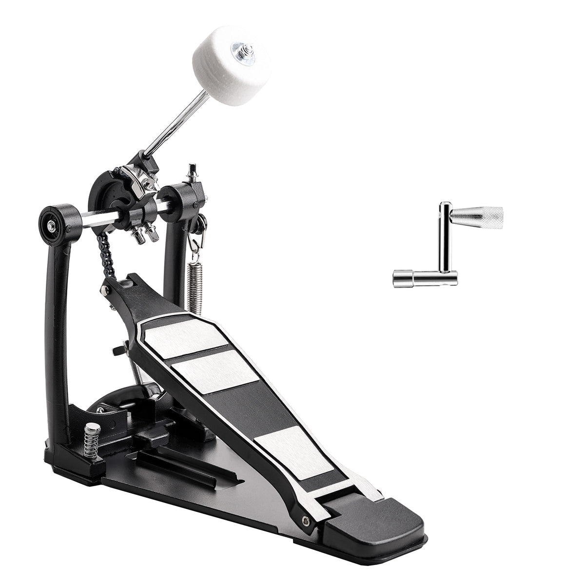 Vaisoeny Bass Drum Pedal, Single Chain Kick Drum Pedal for Drums(V-DC-FK15)