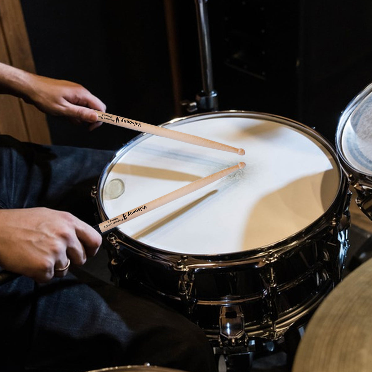Vaisoeny Drumsticks aus Ahorn, 5A 7A, mit rutschfestem Griff (12 Paar)