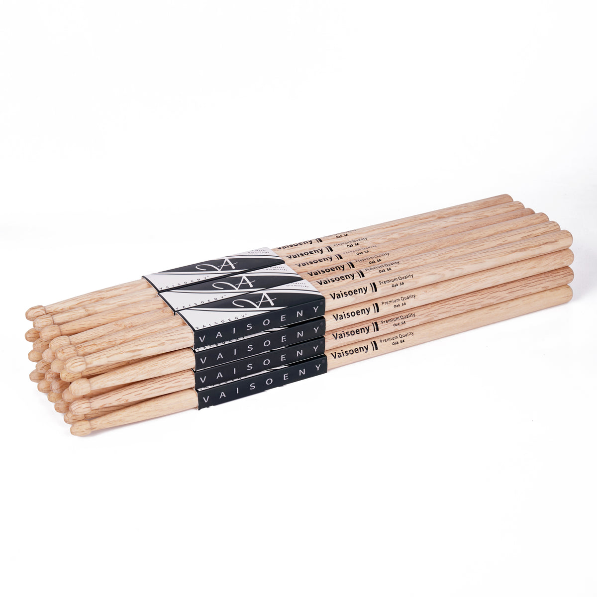 Vaisoeny Drum Sticks, Oak Wood 5A 7A 5B 2B Drumsticks with Teardrop Tip (12 Pairs)