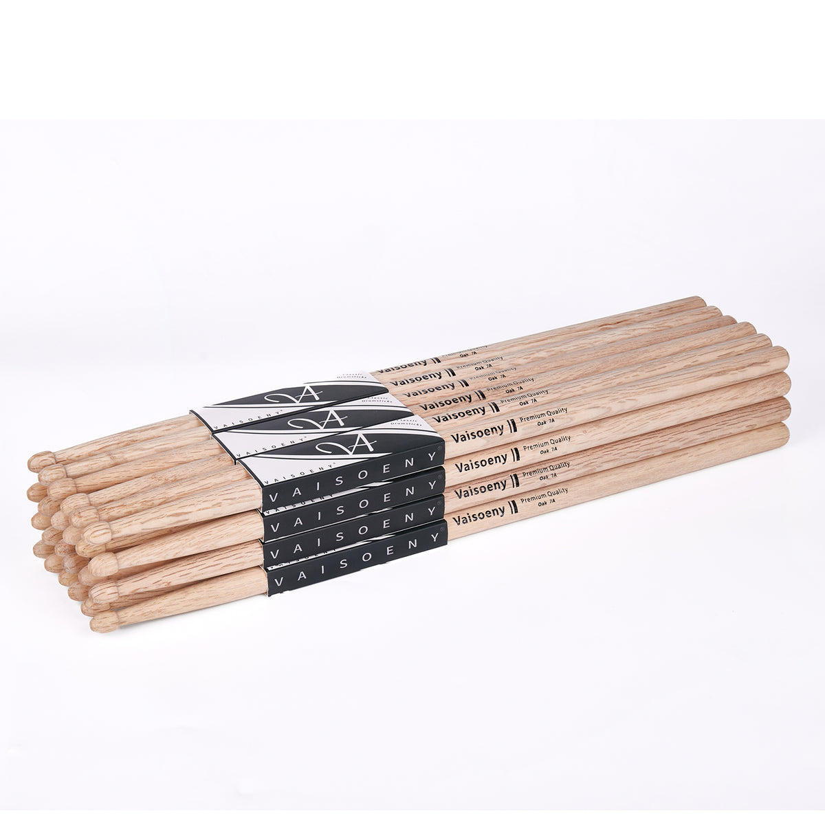 Vaisoeny Drum Sticks, Oak Wood 5A 7A 5B 2B Drumsticks with Teardrop Tip (12 Pairs)